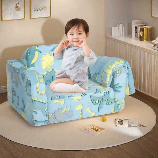 English Elm Toddler Modular Foam Play Couch Set for Kids — Compact Foldable Baby Sofa, Safe Durable, Easy-Clean (14.96x7.68x7.68) W1183P229938