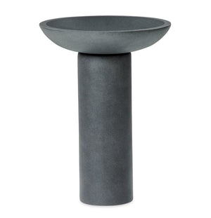 English Elm Polyresin Column Pedestal Birdbath Faux Stone Finish Weather Resistant Outdoor Garden N772P450057G
