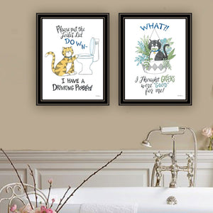 English Elm Trendy Decor 4u Humorous Hand-lettered Two-piece Framed Wall Art Set for Home Bar B067P256630