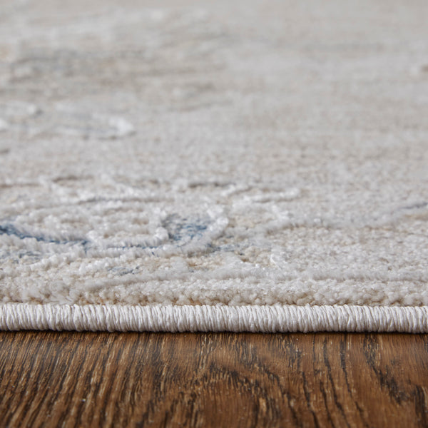 Feizy Rugs Pasha Vibrant Floral Distressed Rug – Soft, Stain-resistant Polyester For Eclectic Home Styling Taupe,Ivory,Blue Polyester Pas39m9fbgeblue70