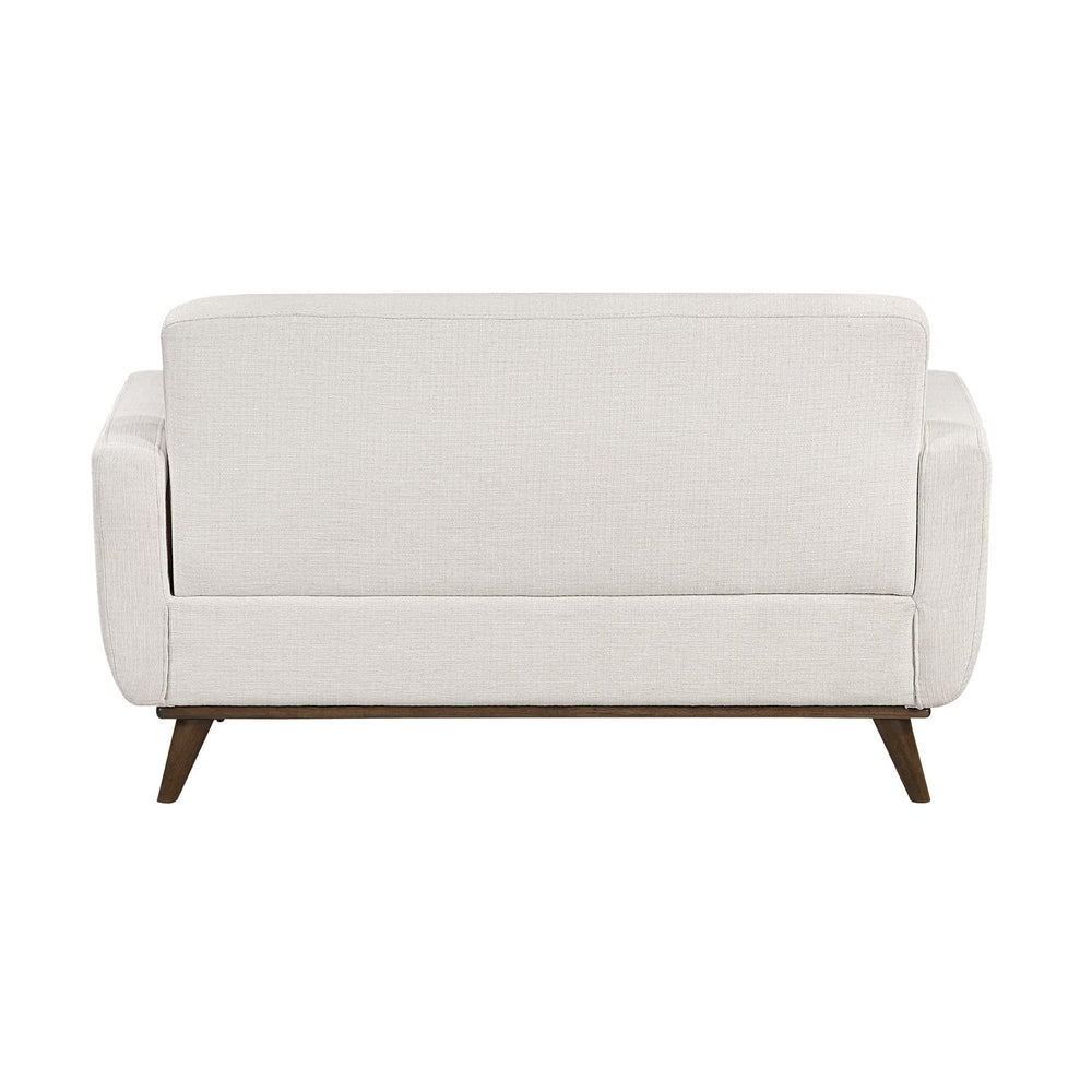 English Elm Contemporary Tufted Beige Loveseat with Removable Covers Pocket Coil Foam Solid Wood Legs 62" B011P379438