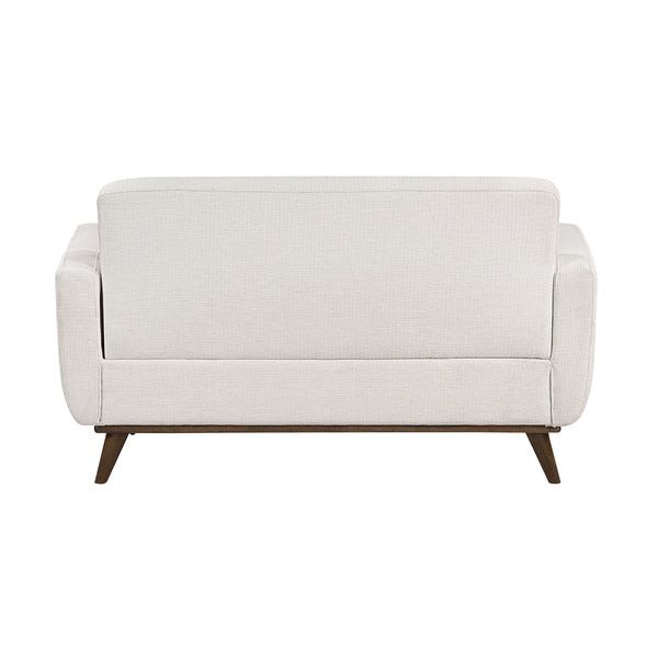 English Elm Contemporary Tufted Beige Loveseat with Removable Covers Pocket Coil Foam Solid Wood Legs 62" B011P379438