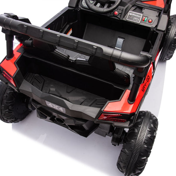 English Elm 24v Two Seat Kids Electric Utv with Parental Remote Suspension Off Road Ride On Red W1578P184803