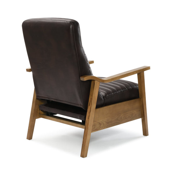 English Elm Asher Wood Arm Push Back Recliner - Modern Burnished Brown Comfort For Living Rooms & Dens B050P322580