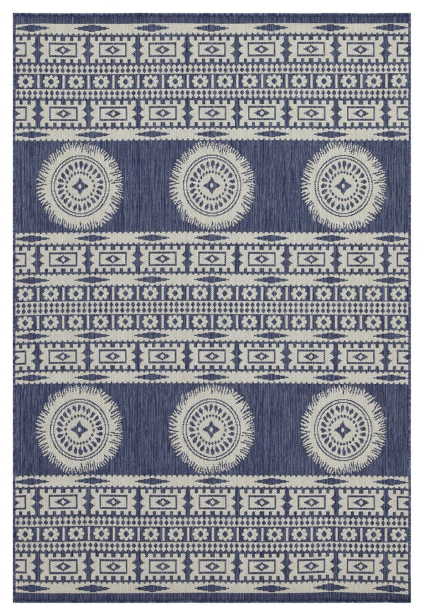 English Elm Sunshine Blue 7 Ft. 10 In. X 10 Ft. 3 In. Durable Indoor/Outdoor Area Rug - Pet-Friendly & Stylish B186P198916-GIGA