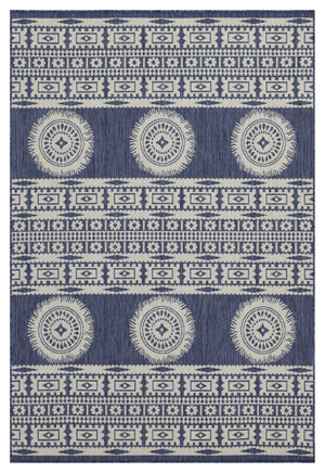 English Elm Sunshine Blue 2 Ft. 7 In. X 7 Ft. 3 In. Durable Indoor/Outdoor Area Rug - Coastal Charm & Easy Care! B186P198918-GIGA