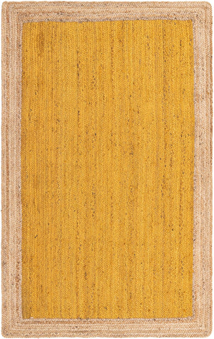 Unique Loom Braided Jute Goa Hand Braided Border Rug Yellow, Natural 5' 1" x 8' 0"