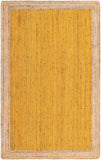 Unique Loom Braided Jute Goa Hand Braided Border Rug Yellow, Natural 5' 1" x 8' 0"