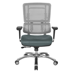 OSP Home Furnishings White Mesh Back Ergonomic Office Chair with Lumbar Support and Adjustable Arms for Managers 99661W-2M