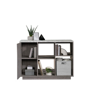 English Elm Accent Gray Storage Cabinet with Adjustable Shelves, Cord Management, Modern Media Center (47.2" L) B356P354469
