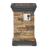 Christopher Knight Home® - Noble House - Chesney Outdoor Fire Column, Natural Stone