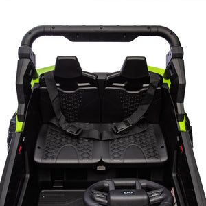 English Elm 24v Two Seat Kids Electric Utv with Parental Remote Suspension Off Road Ride On Green W1578P184798