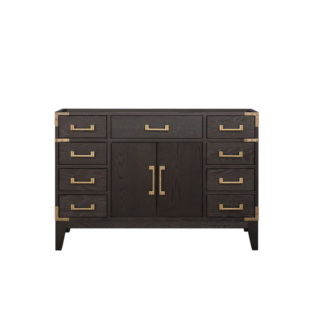 English Elm Brown Oak Single-Sink Vanity With Soft-Close Drawers, Elegant Storage & Easy Installation - 48” W X 22” D B2731P259800
