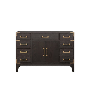 English Elm Brown Oak Single-Sink Vanity With Soft-Close Drawers, Elegant Storage & Easy Installation - 48” W X 22” D B2731P259800