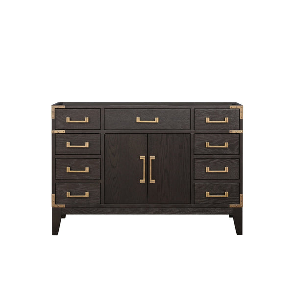 English Elm Brown Oak Single-Sink Vanity With Soft-Close Drawers, Elegant Storage & Easy Installation - 48” W X 22” D B2731P259800