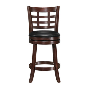 Homelegance Jaxon Swivel Counter Stool Rubberwood Frame Padded Seat for Kitchen Bars 032DC-24BKPU