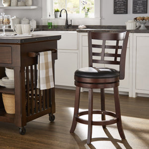 Jaxon Swivel Counter Stool Rubberwood Frame Padded Seat for Kitchen Bars