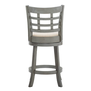 Jaxen Rubberwood Window Back Counter Stool with Cushioned Seat and Footrest for Kitchen