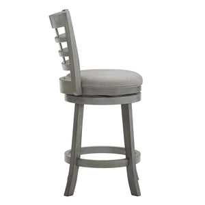 Jaxen Rubberwood Window Back Counter Stool with Cushioned Seat and Footrest for Kitchen