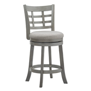 Jaxen Rubberwood Window Back Counter Stool with Cushioned Seat and Footrest for Kitchen