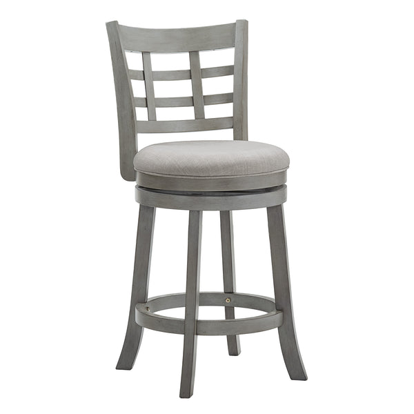Jaxen Rubberwood Window Back Counter Stool with Cushioned Seat and Footrest for Kitchen