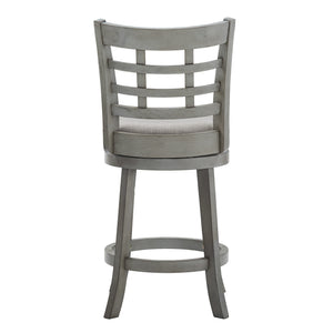 Jaxen Rubberwood Window Back Counter Stool with Cushioned Seat and Footrest for Kitchen