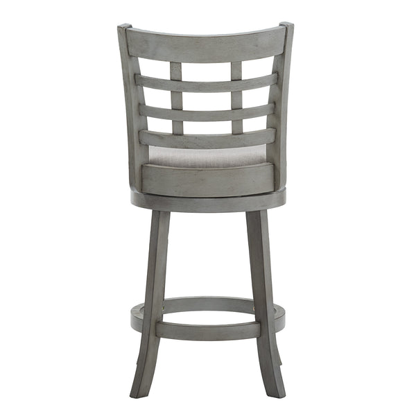 Jaxen Rubberwood Window Back Counter Stool with Cushioned Seat and Footrest for Kitchen