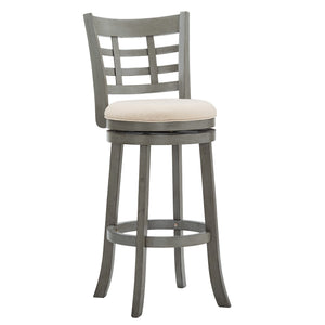 Jaxen Swivel Barstool Rubberwood Frame Padded Seat Window Back Kitchen Counter