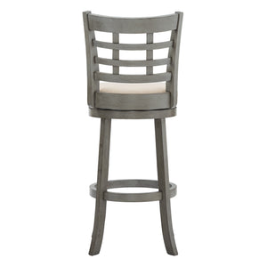 Jaxen Swivel Barstool Rubberwood Frame Padded Seat Window Back Kitchen Counter