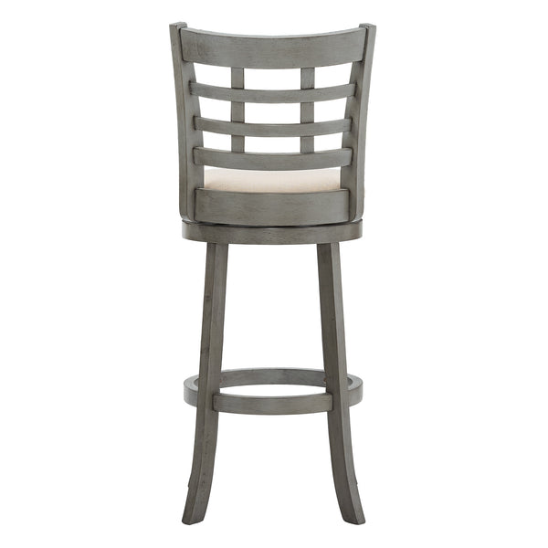 Jaxen Swivel Barstool Rubberwood Frame Padded Seat Window Back Kitchen Counter