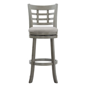 Jaxen Swivel Barstool Rubberwood Frame Padded Seat Window Back Kitchen Counter