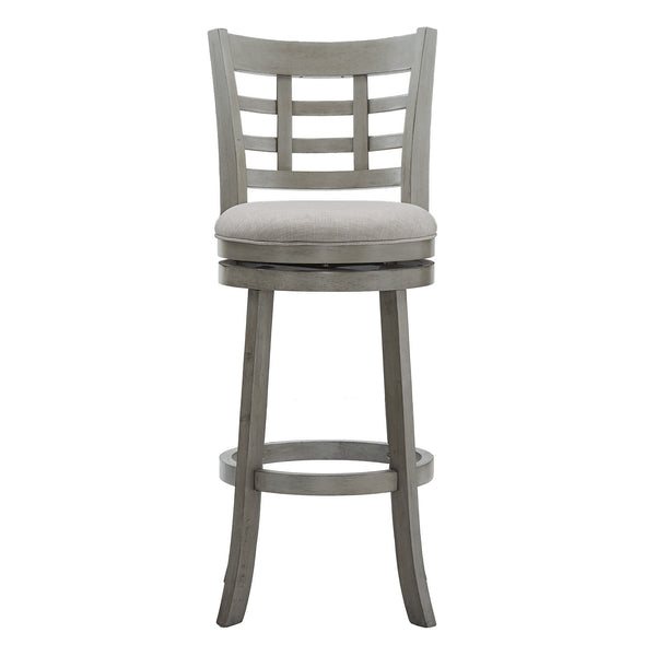 Jaxen Swivel Barstool Rubberwood Frame Padded Seat Window Back Kitchen Counter