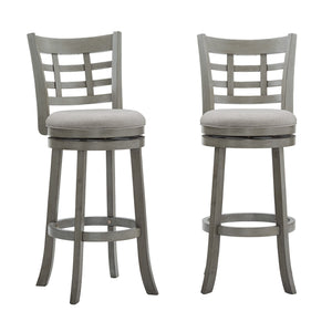 Jaxen Swivel Barstool Rubberwood Frame Padded Seat Window Back Kitchen Counter