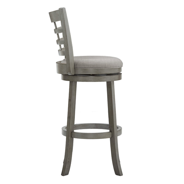 Jaxen Swivel Barstool Rubberwood Frame Padded Seat Window Back Kitchen Counter
