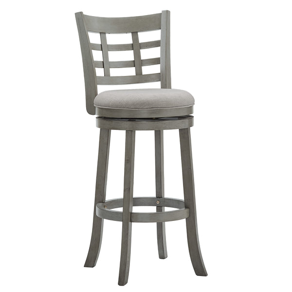 Jaxen Swivel Barstool Rubberwood Frame Padded Seat Window Back Kitchen Counter