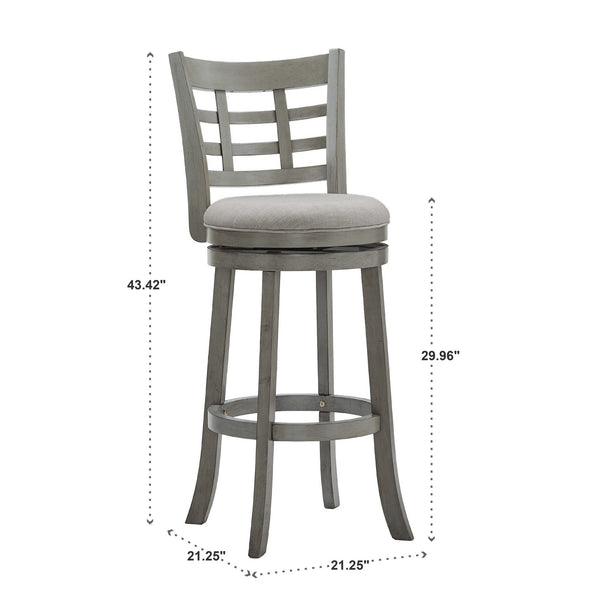 Jaxen Swivel Barstool Rubberwood Frame Padded Seat Window Back Kitchen Counter