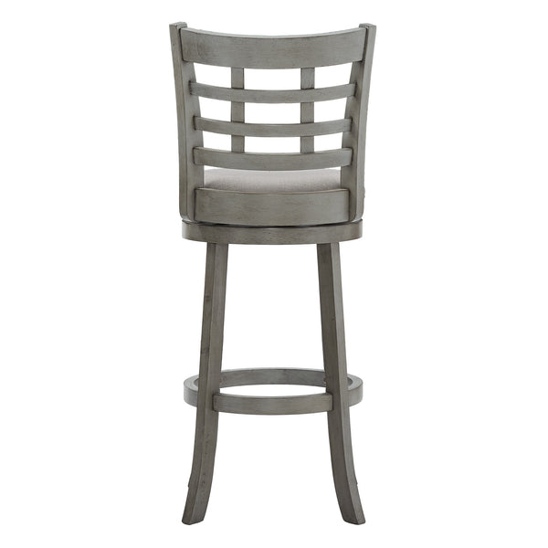 Jaxen Swivel Barstool Rubberwood Frame Padded Seat Window Back Kitchen Counter