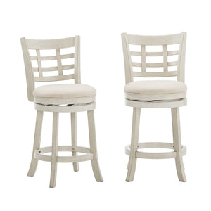 Swivel Counter Stool Rubberwood Frame Upholstered Padded Seat for Kitchen Islands