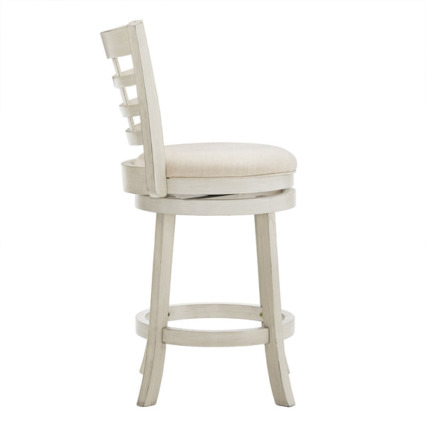 Swivel Counter Stool Rubberwood Frame Upholstered Padded Seat for Kitchen Islands