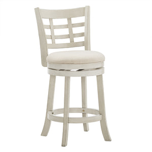 Swivel Counter Stool Rubberwood Frame Upholstered Padded Seat for Kitchen Islands