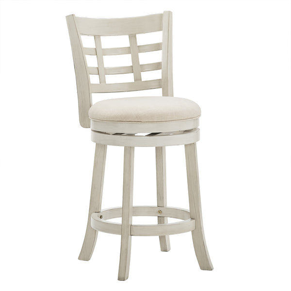 Swivel Counter Stool Rubberwood Frame Upholstered Padded Seat for Kitchen Islands