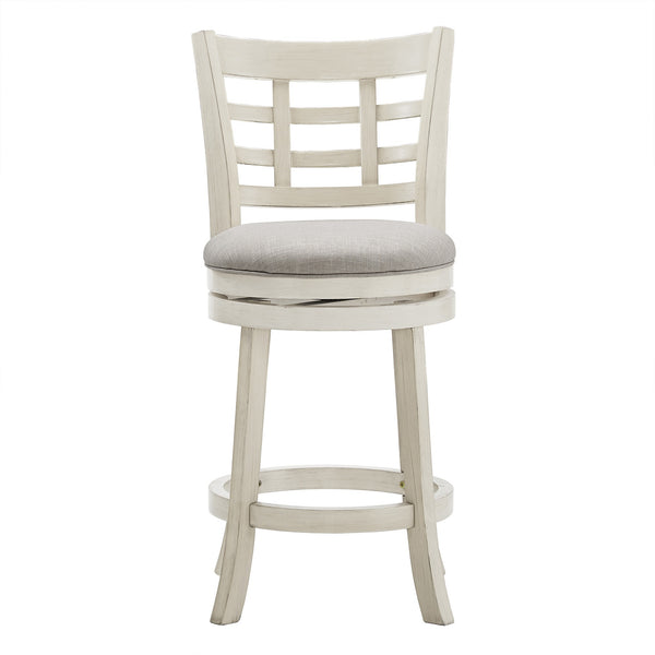Swivel Counter Stool Rubberwood Frame Upholstered Padded Seat for Kitchen Islands