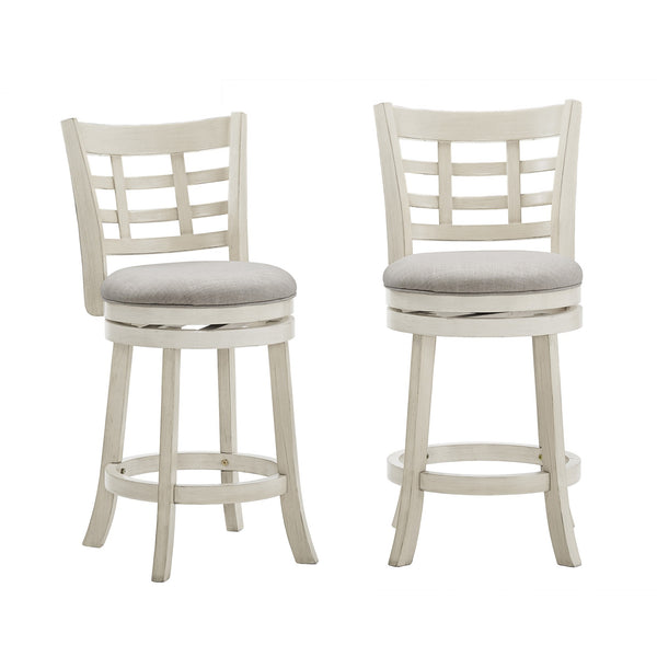 Swivel Counter Stool Rubberwood Frame Upholstered Padded Seat for Kitchen Islands