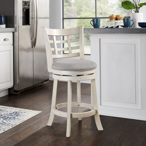 Swivel Counter Stool Rubberwood Frame Upholstered Padded Seat for Kitchen Islands