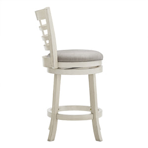Swivel Counter Stool Rubberwood Frame Upholstered Padded Seat for Kitchen Islands
