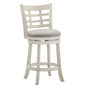 Swivel Counter Stool Rubberwood Frame Upholstered Padded Seat for Kitchen Islands