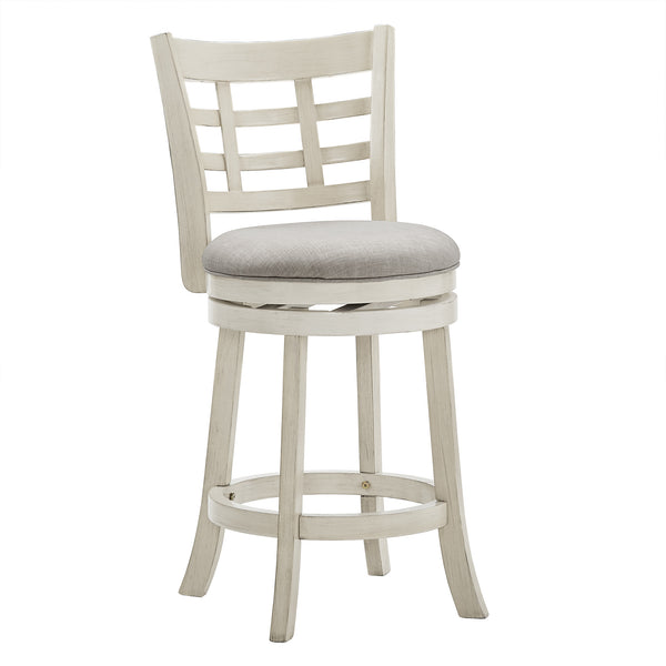 Swivel Counter Stool Rubberwood Frame Upholstered Padded Seat for Kitchen Islands