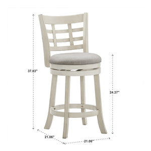 Swivel Counter Stool Rubberwood Frame Upholstered Padded Seat for Kitchen Islands