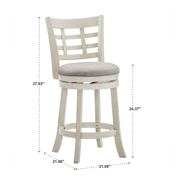 Swivel Counter Stool Rubberwood Frame Upholstered Padded Seat for Kitchen Islands