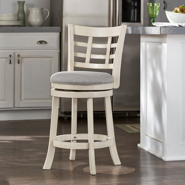 Swivel Counter Stool Rubberwood Frame Upholstered Padded Seat for Kitchen Islands